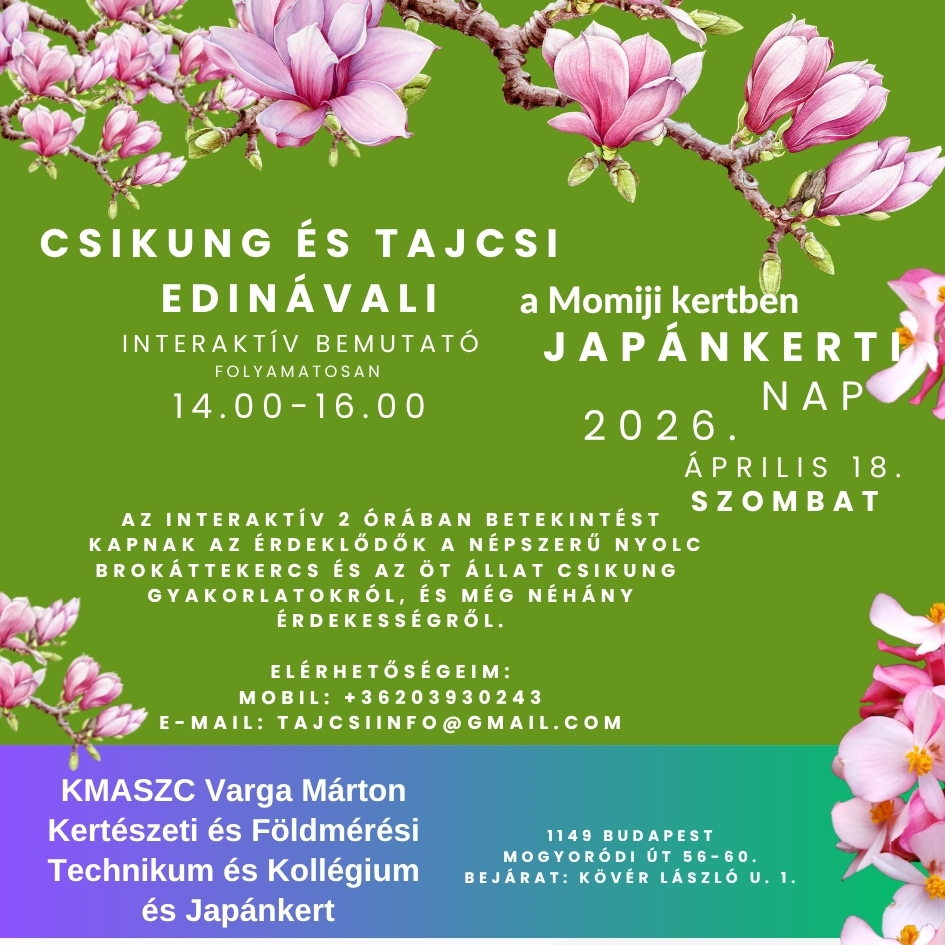 Csikung és tajcsi edinával japánkerti nap 2026