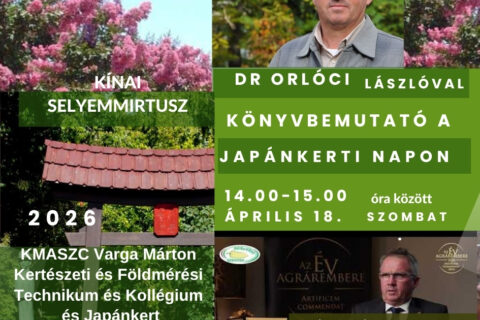 Dr orlóczi lászló könyvbemutató selyemmirtuszról japánkerti nap 2026