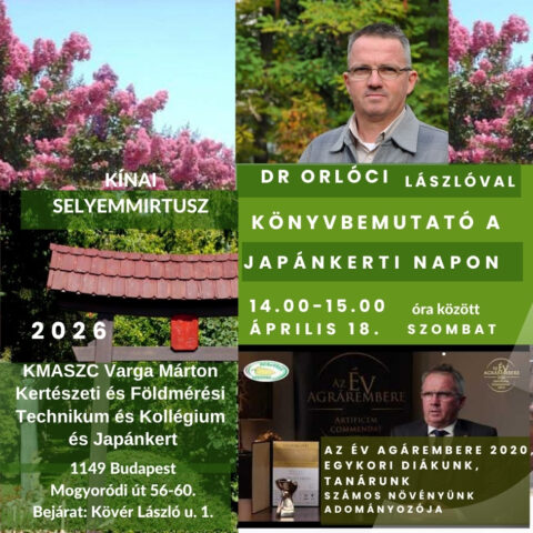 Dr orlóczi lászló könyvbemutató selyemmirtuszról japánkerti nap 2026