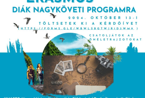 Erasmus nagykövet - jelentkezés 2024. okt. 13.