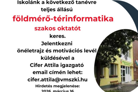 Földmérő térinformatika szakos oktató állásajánlat