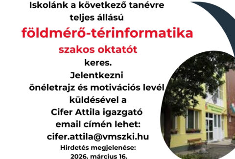 Földmérő térinformatika szakos oktató állásajánlat
