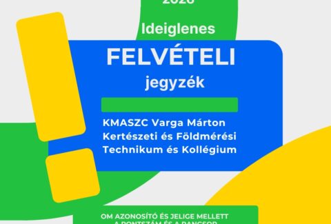 Ideiglenes felvételi jegyzék 2026