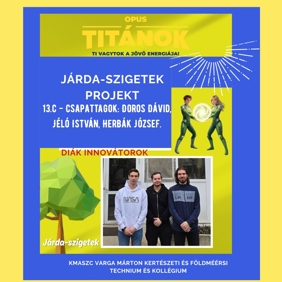 Innovátorok Járda szigetek projekt földmérő térinformatika szakos diákoktól