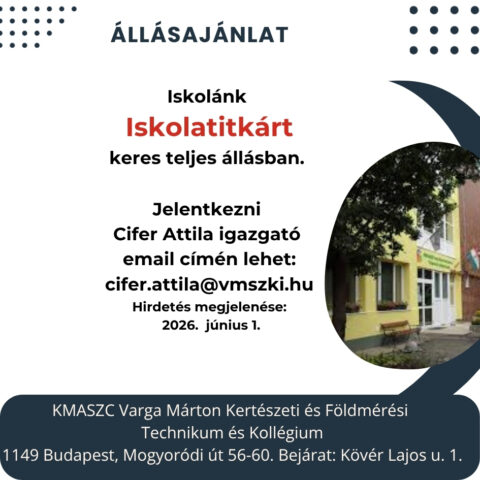 Iskolatitkár állásajánlat