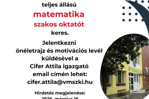 Matematika oktató állásajánlat