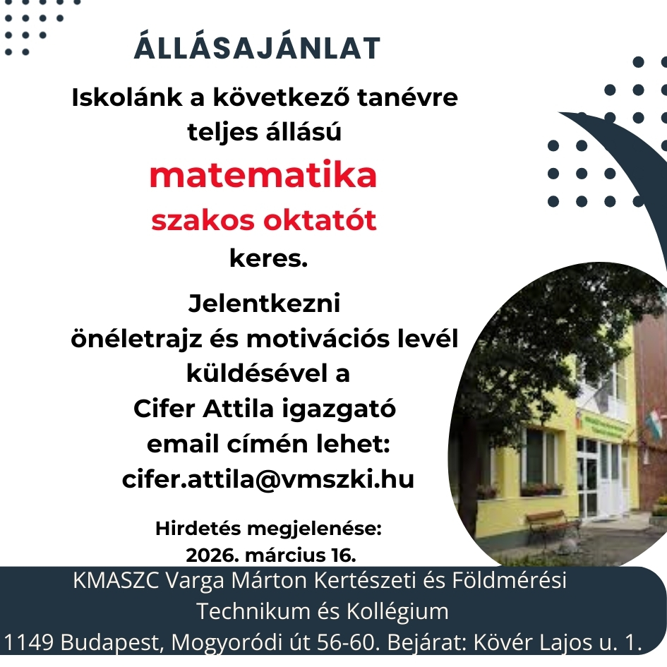 Matematika oktató állásajánlat