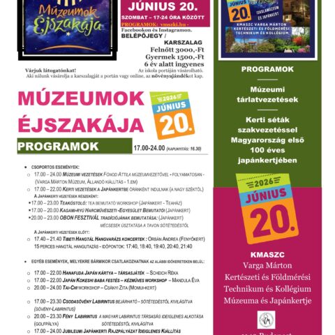 PROGRAMOK PLAKÁT Múzeumok Éjszakája 2026 szombat