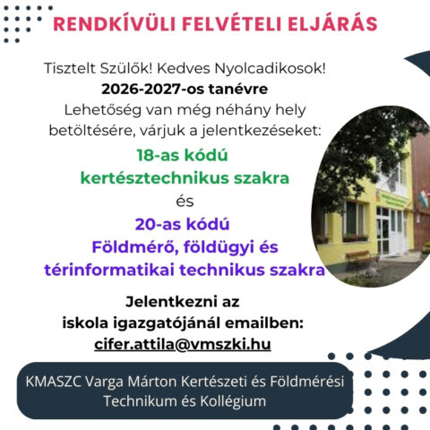 Rendkívüli felvételi 2026