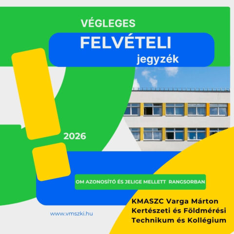Végleges felvételi jegyzék 2026