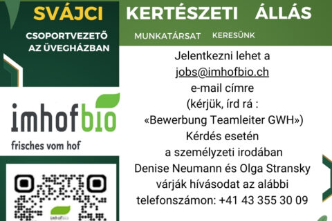 álláshirdetés - Svájc - kertészeti