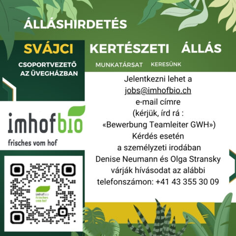 álláshirdetés - Svájc - kertészeti